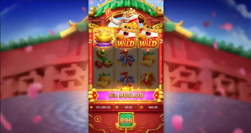 Fortune Tiger Feature ativado — respins com símbolos sticky na grade 3x3